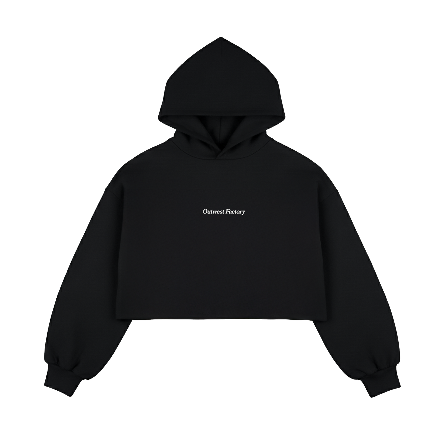 Outwest Factory Cropped Hoodie (Black)