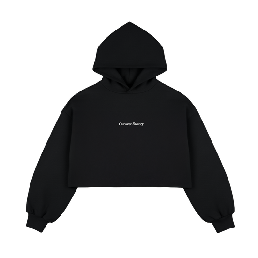 Outwest Factory Cropped Hoodie (Black)
